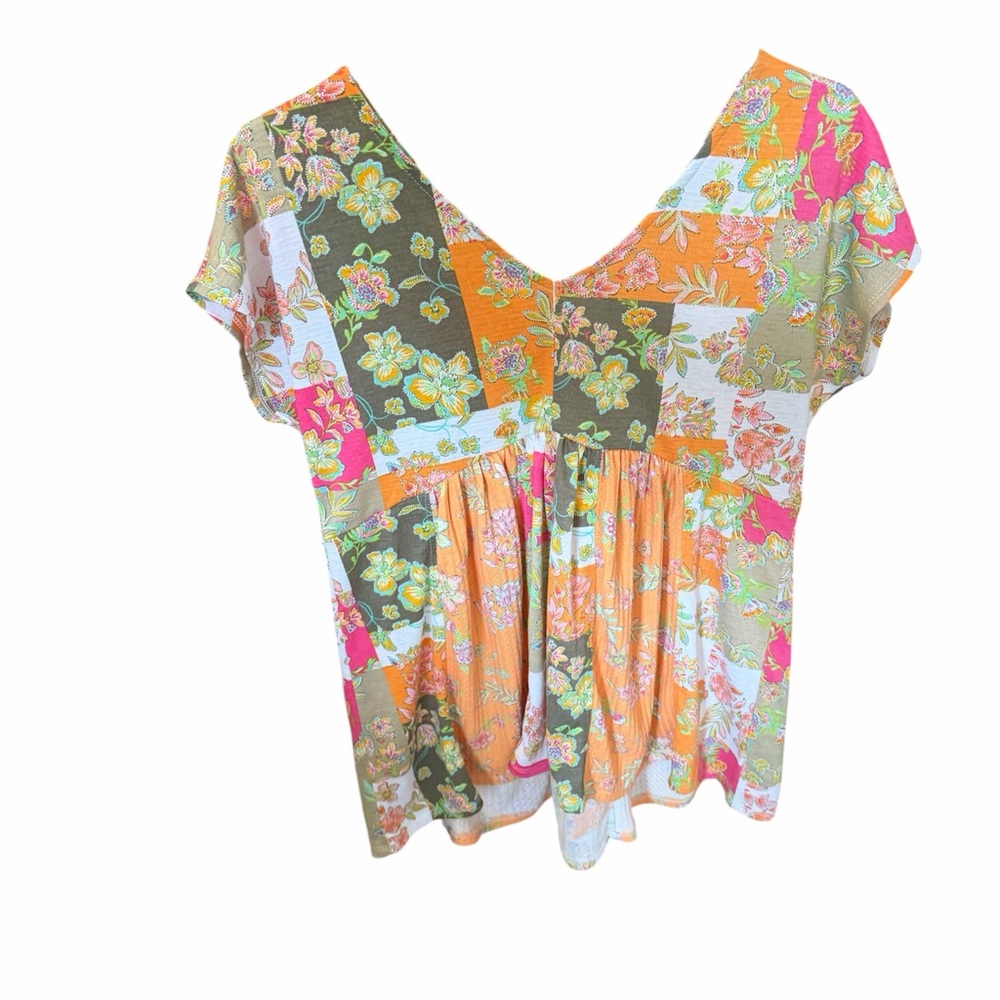 Cato Colorful Patchwork Blouse- Small - Picture 2 of 4